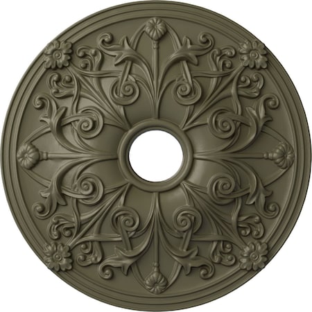 Ekena Millwork Jamie Ceiling Medallion (Fits Canopies up to 3 7/8"), 23 5/8"OD x 3 7/8"ID x 2 1/8"P, Spartan Stone CM23JASSF